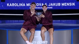 Open mixed doubles tournament, Jakub Mensik reached out to partner Karolina Muchova to align