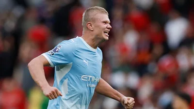 Erling Haaland fired 10-man Manchester City to a memorable 1-0 victory over Manchester United